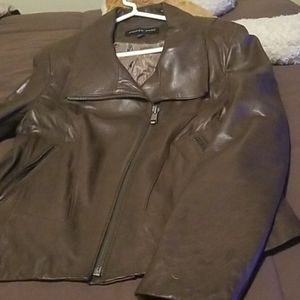 2 Leather Jackets size XL 1 Pair of CK Shoes.